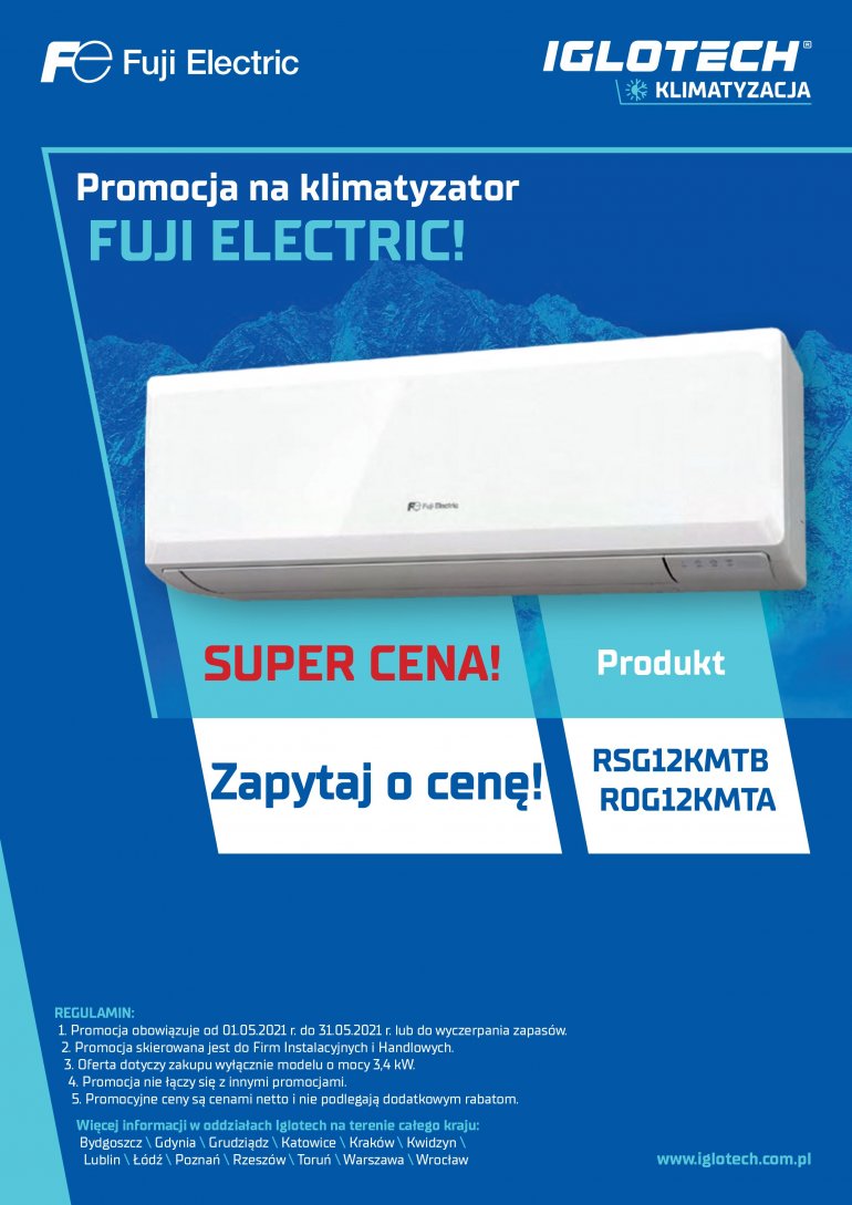 Promocje na klimatyzator Fuji Electric