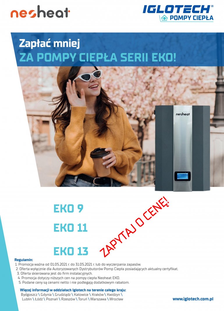 Zapłać mniej za pompy ciepła serii Eko Neoheat