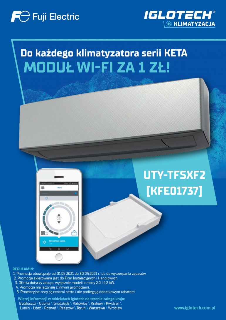 Do każdego klimatyzatora serii Keta moduł Wi-Fi za 1 zł