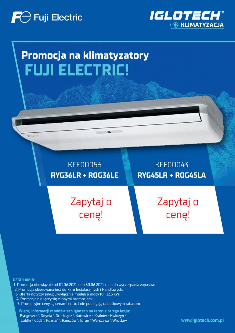 Wyprzedaż klimatyzatorów Fuji Electric