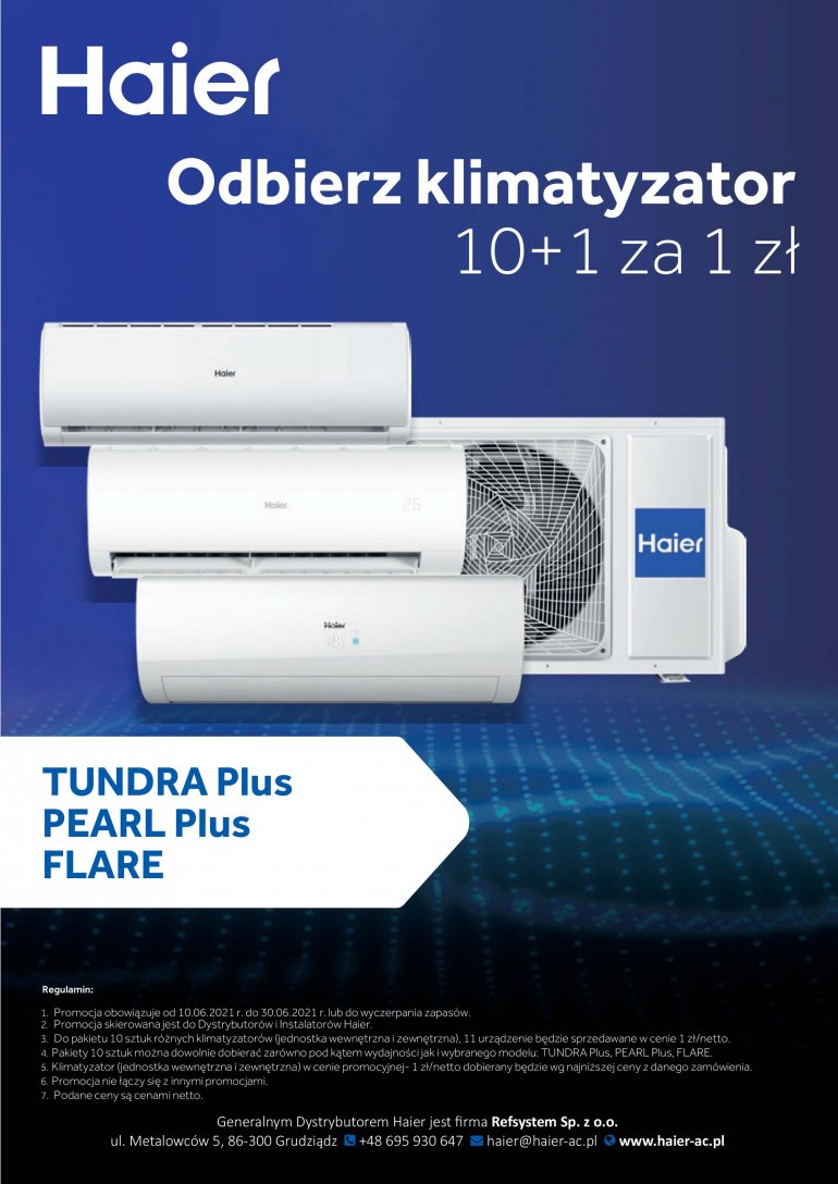 Haier Odbierz klimatyzator 10+1 za 1 zł