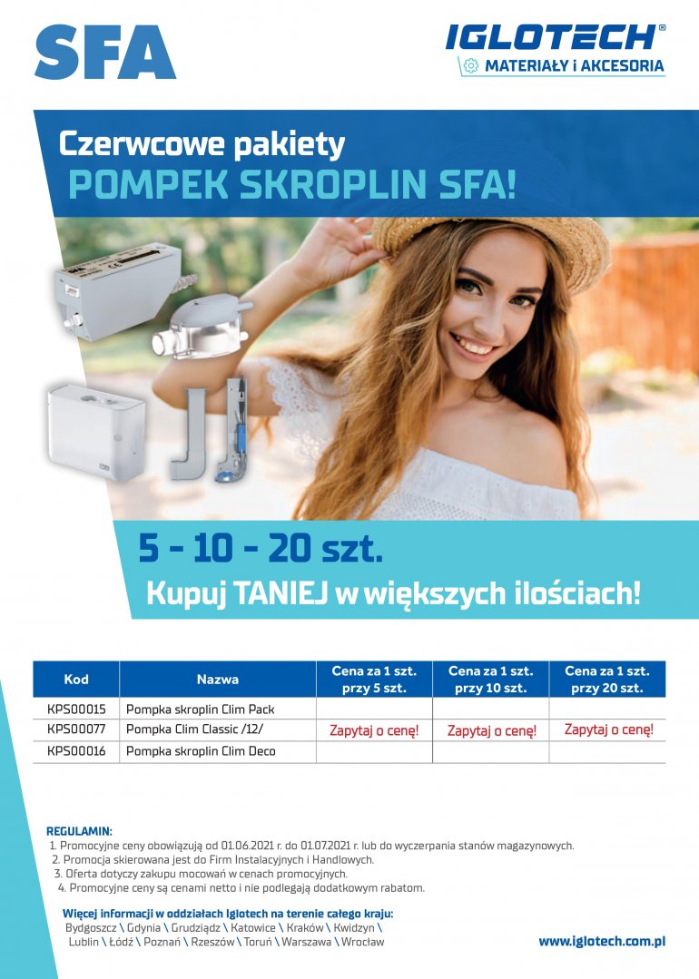 Kupuj taniej w większych ilościach pompki skroplik SFA!