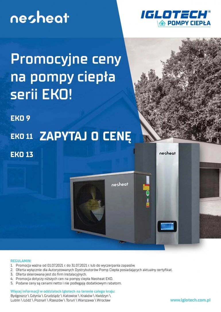 Promocyjne ceny na POMPY CIEPŁA SERII EKO! - lipiec 2021
