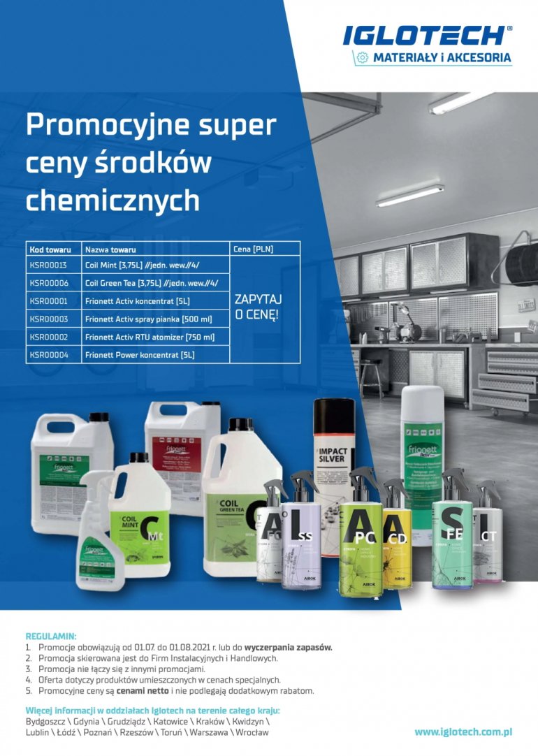Promocyjne super ceny ŚRODKÓW CHEMICZNYCH - lipiec 2021