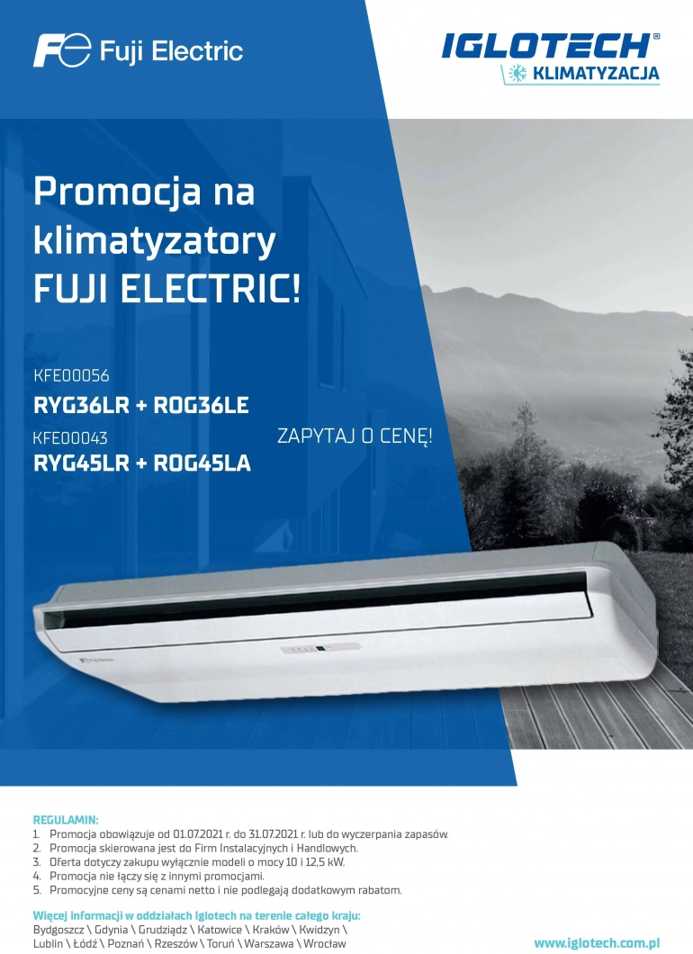 Klimatyzatory Fuji Electric w promocji! - lipiec 2021