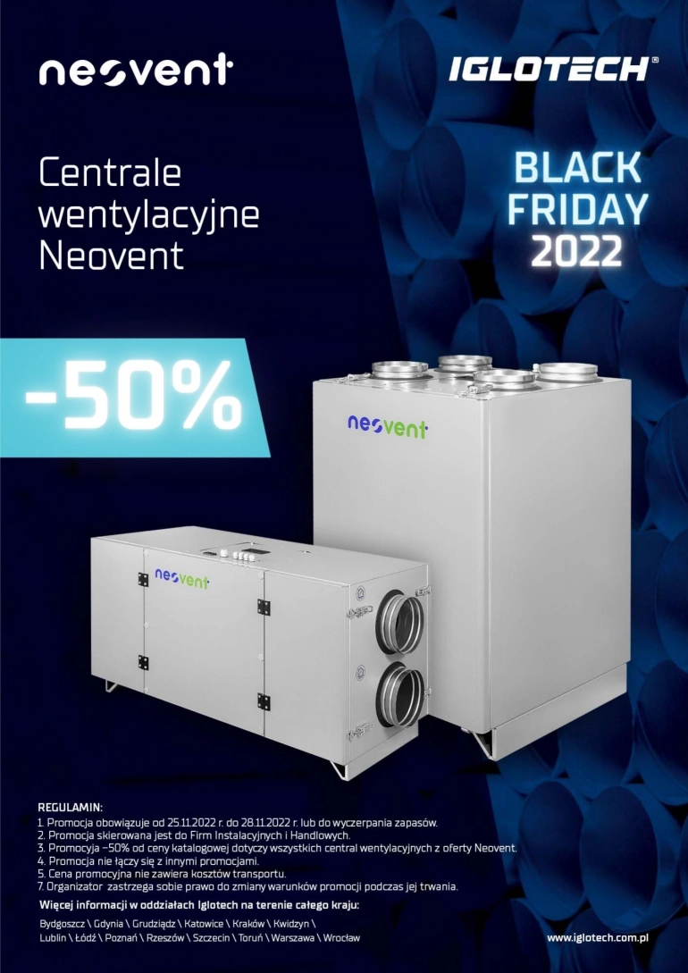 Centrale wentylacyjne Neovent -50% Black Friday 2022