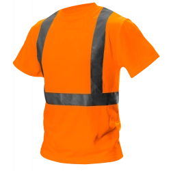 T-shirt ostrzegawczy, pomarańczowy, rozmiar S