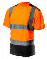 T-shirt ostrzegawczy, ciemny dół, pomarańczowy