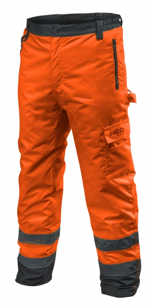 Spodnie robocze ostrzegawcze ocieplane, pomarańczowe, rozmiar S