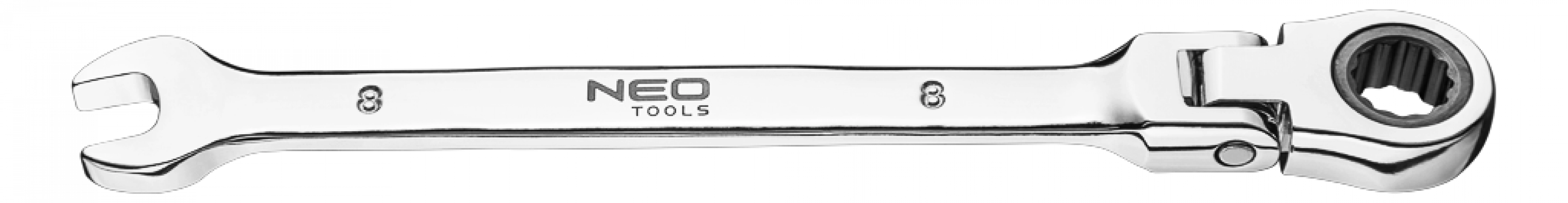 Klucz płasko-oczkowy z przegubem i grzechotką 8 mm