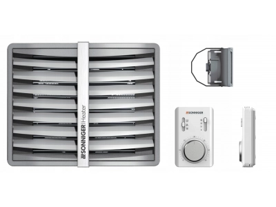 Nagrzewnica wodna Sonniger Heater CONDENS CR1 10-30 kW + Panel sterowania + Konsola obrotowa Zestaw